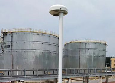 舟山某油污處理公司油庫區(qū)使用雷電預(yù)警系統(tǒng)-保障了財產(chǎn) 作業(yè)安全【杭州易造】 舟山某油污處理公司油庫區(qū)使用雷電預(yù)警系統(tǒng)-保障了財產(chǎn) 作業(yè)安全【杭州易造】